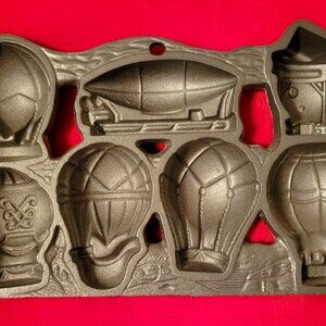 John Wright Cast Iron Mold Hot Air Balloons Vintage 1993